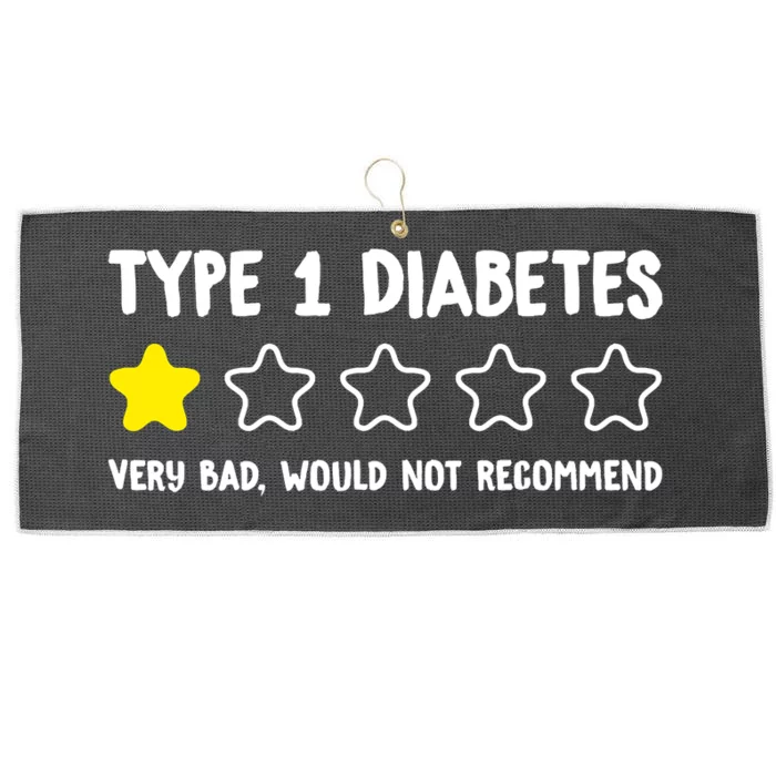 Type 1 Diabetes T1D One Star Rating Funny Awareness Large Microfiber Waffle Golf Towel