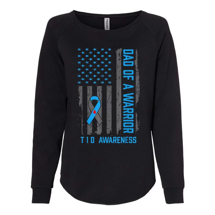 Type 1 Diabetes Awareness T1d Dad Of Warrior Type 1 Diabetic Womens California Wash Sweatshirt