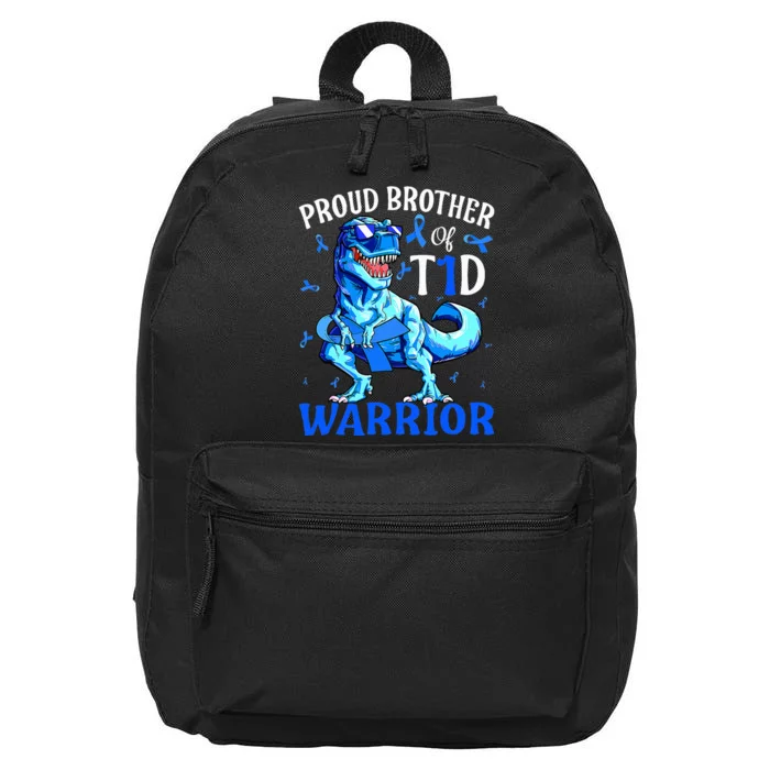 Type 1 Diabetes  Proud Brother Of A T1D Warrior 16 in Basic Backpack