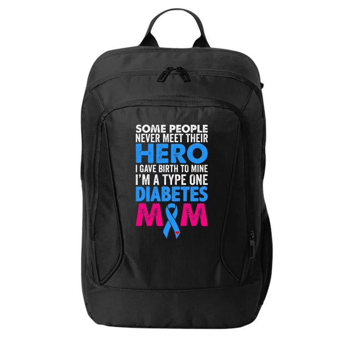 Type 1 Diabetes Mom Mother T1d Diabetic Awareness Gift City Backpack