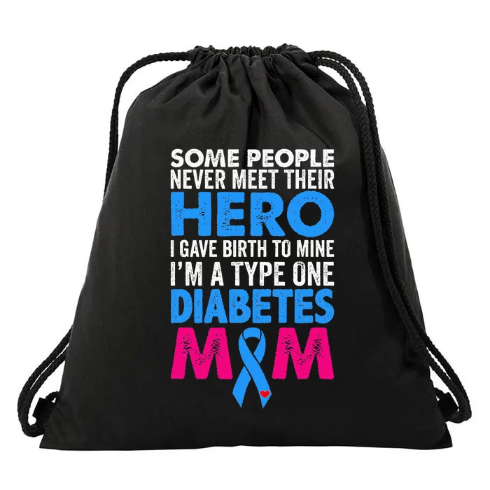 Type 1 Diabetes Mom Mother T1d Diabetic Awareness Gift Drawstring Bag