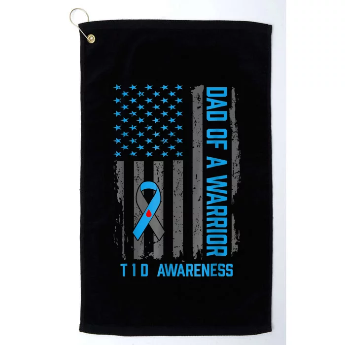 Type 1 Diabetes Awareness T1d Dad Of Warrior Type 1 Diabetic Platinum Collection Golf Towel