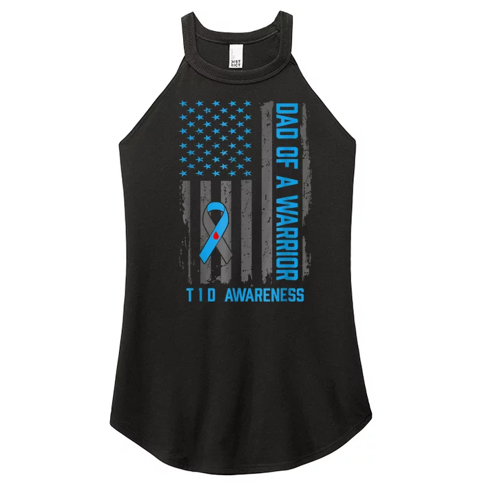 Type 1 Diabetes Awareness T1d Dad Of Warrior Type 1 Diabetic Women’s Perfect Tri Rocker Tank