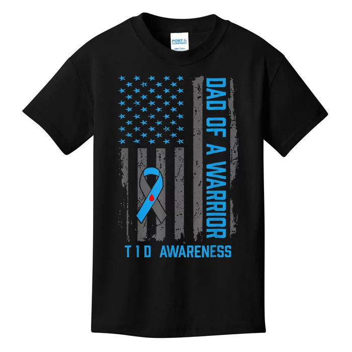 Type 1 Diabetes Awareness T1D Dad of Warrior Type 1 Diabetic Kids T-Shirt