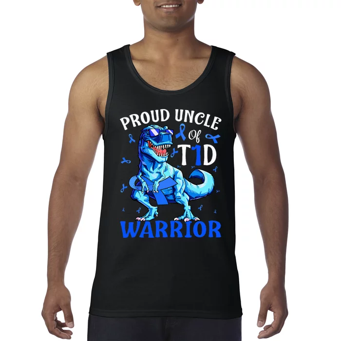 Type 1 Diabetes  Proud Uncle Of A T1D Warrior Dinosaur Tank Top