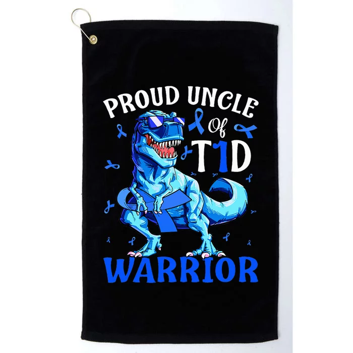 Type 1 Diabetes  Proud Uncle Of A T1D Warrior Dinosaur Platinum Collection Golf Towel