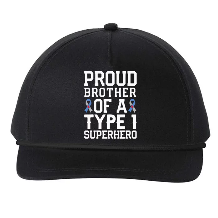 Type 1 Diabetes Proud Brother Of A Type 1 Superhero Snapback Five-Panel Rope Hat