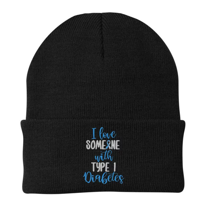 Type 1 Diabetes Love Juvenile Diabetes Blue Awareness Ribbon Knit Cap Winter Beanie