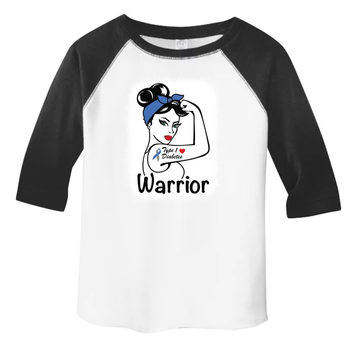 Type 1 Diabetes Awareness Bleached Diabetic Warrior Ribbon Gift Toddler Fine Jersey T-Shirt