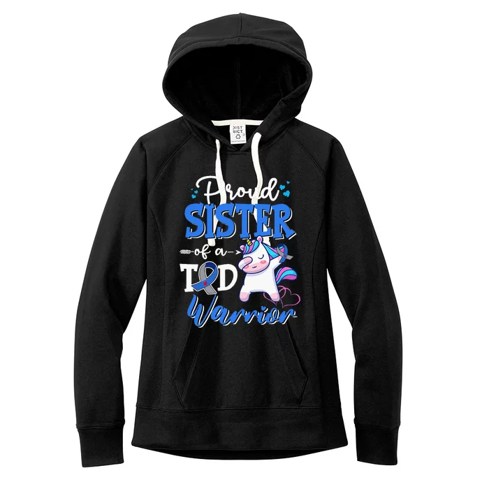 type 1 diabetes awareness proud sister of a t1d warrior Women's Fleece Hoodie