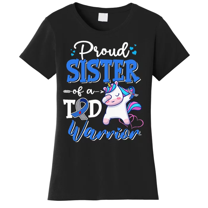 type 1 diabetes awareness proud sister of a t1d warrior Women's T-Shirt