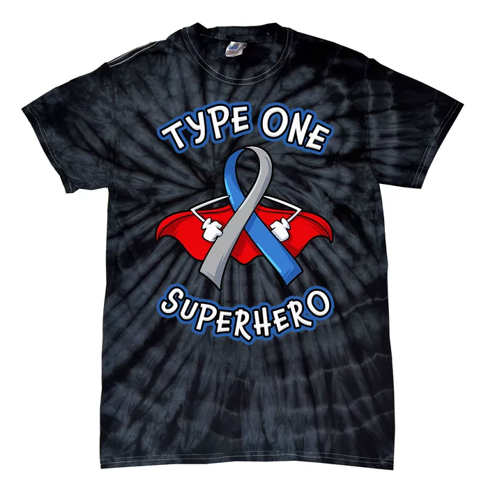 Type 1 Diabetes Superhero Awareness Gift Diabetic Girls Tie-Dye T-Shirt