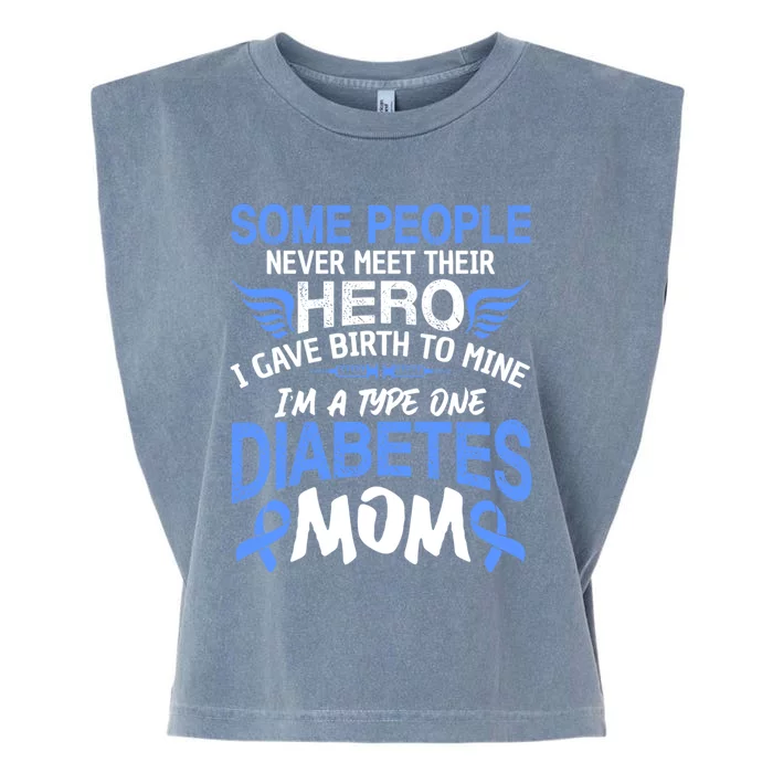 Type 1 Diabetes Mom Mother T1d Diabetic Awareness Great Gift Garment-Dyed Women's Muscle Tee