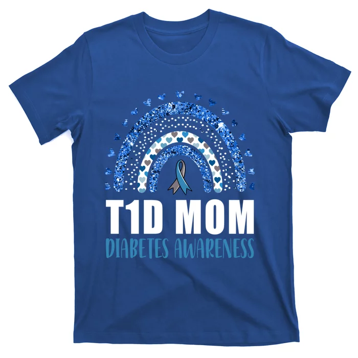 Type 1 Diabetes T1d Mom Diabetes Awareness Rainbow Gift T-Shirt