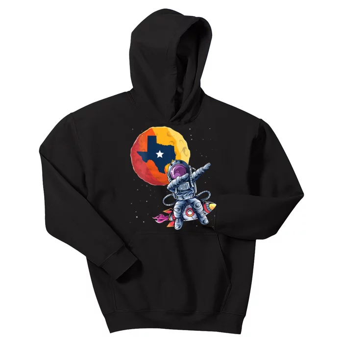 Texas 1965 Houston City Space Dabbing Astronaut Kids Hoodie