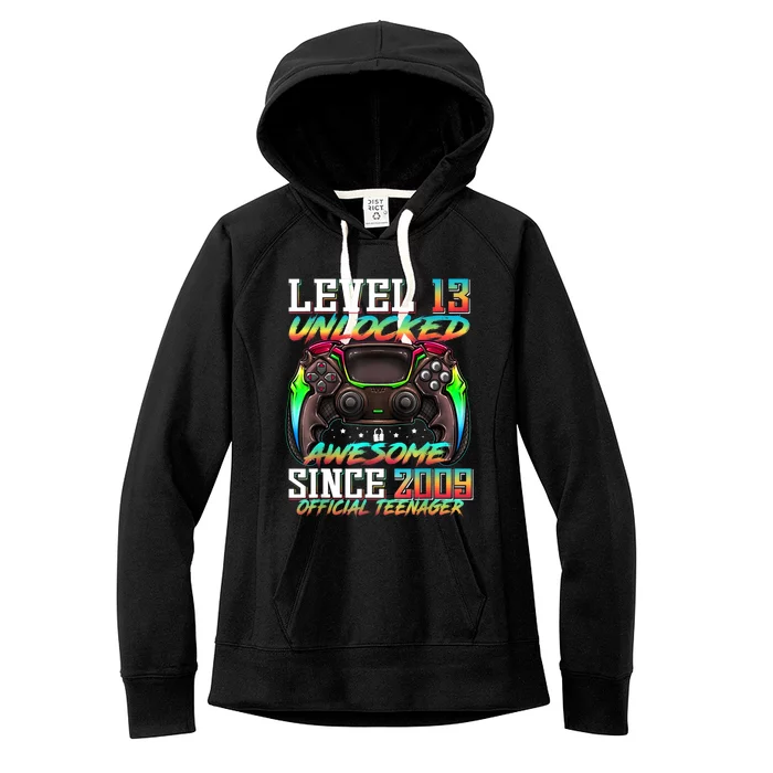 Teenager 13 Level 13 Unlocked Awesome Since 2009 Women's Fleece Hoodie