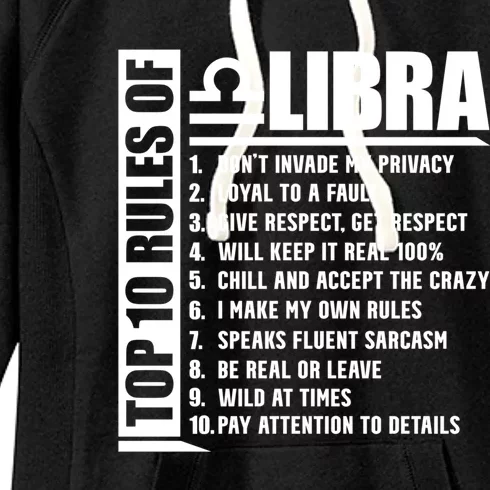 Top 10 Rules Of Libra Zodiac Sign Funny Gift Women's Fleece Hoodie