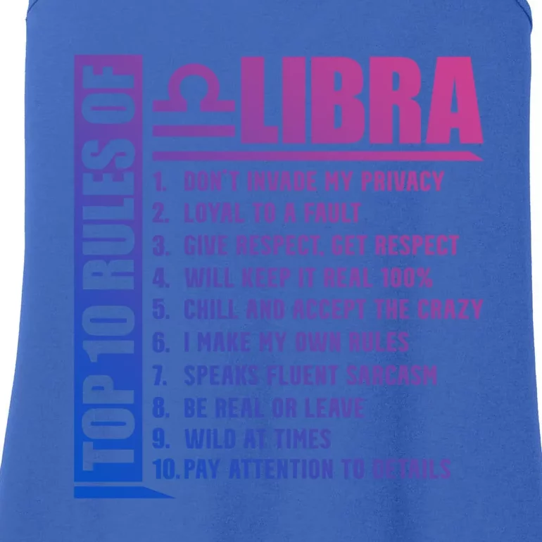 Top 10 Rules Of Libra Zodiac Sign Funny Meaningful Gift Ladies Essential Tank