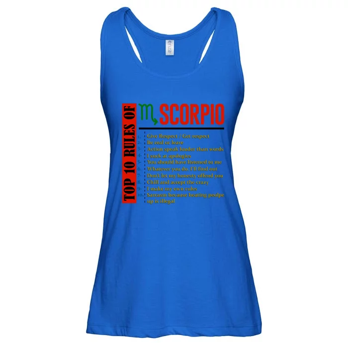 Top 10 Rules Of Scorpio Birthday Funny Gift Ladies Essential Flowy Tank