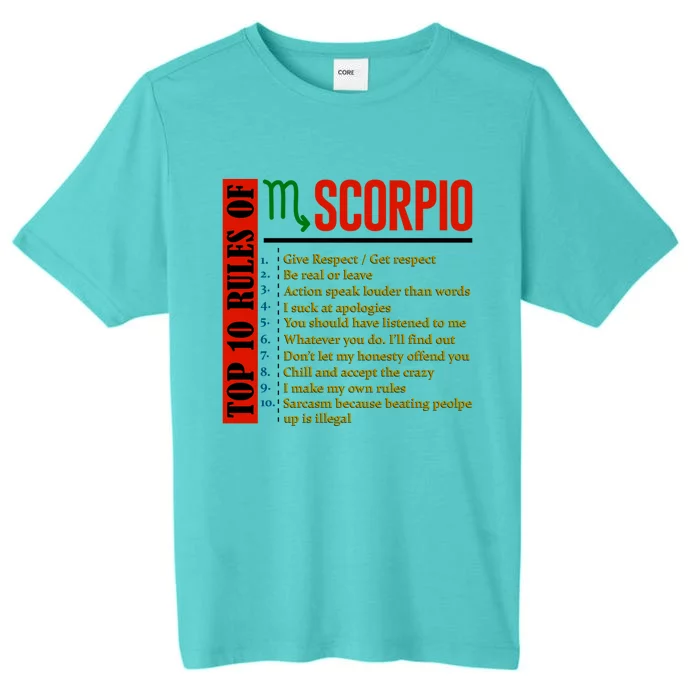 Top 10 Rules Of Scorpio Birthday Funny Gift ChromaSoft Performance T-Shirt