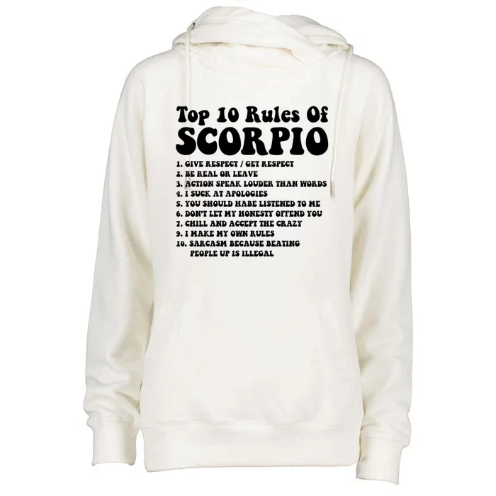 Top 10 Rules Of Scorpio Funny Scorpio Tee Horoscope Great Gift Womens Funnel Neck Pullover Hood