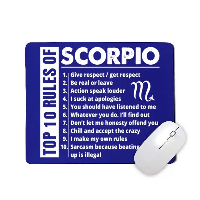 Top 10 Rules Of Scorpio October November Birthday Gift Mousepad