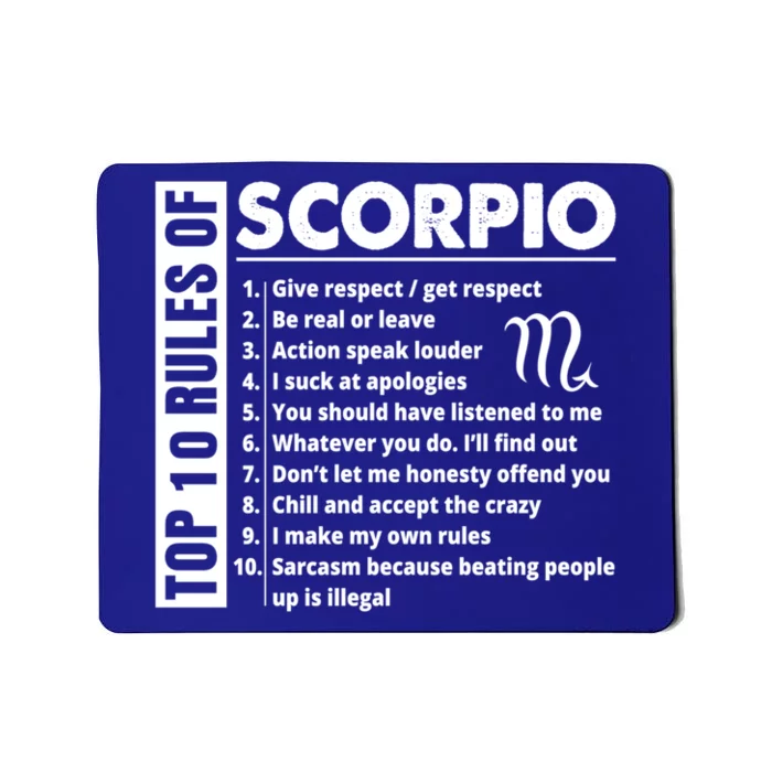 Top 10 Rules Of Scorpio October November Birthday Gift Mousepad