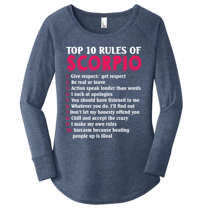 Top 10 Rules Of Scorpio Zodiac Sign Cute Gift Women's Perfect Tri Tunic Long Sleeve Shirt