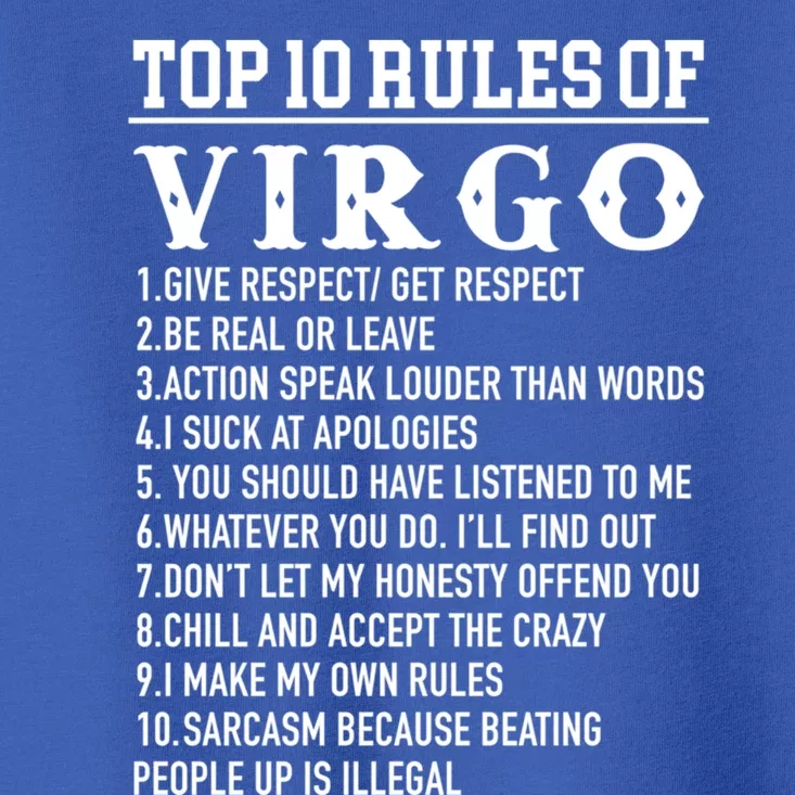 Top 10 Rules Of Virgo August 23 September 22 Birthday Meaningful Gift Toddler T-Shirt