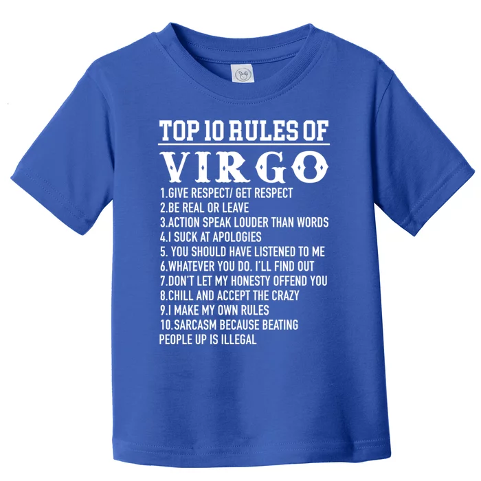 Top 10 Rules Of Virgo August 23 September 22 Birthday Meaningful Gift Toddler T-Shirt