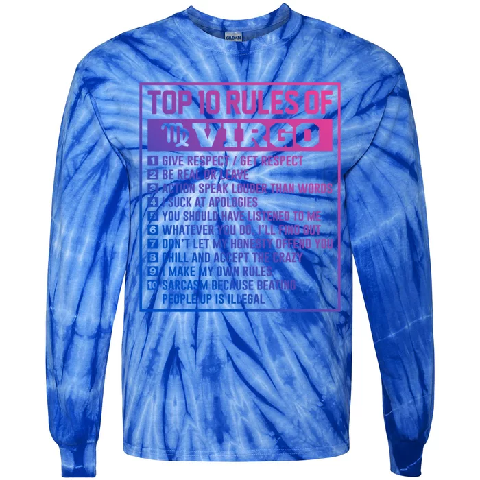 Top 10 Rules Of Virgo Birthday Horoscope Gift Tie-Dye Long Sleeve Shirt