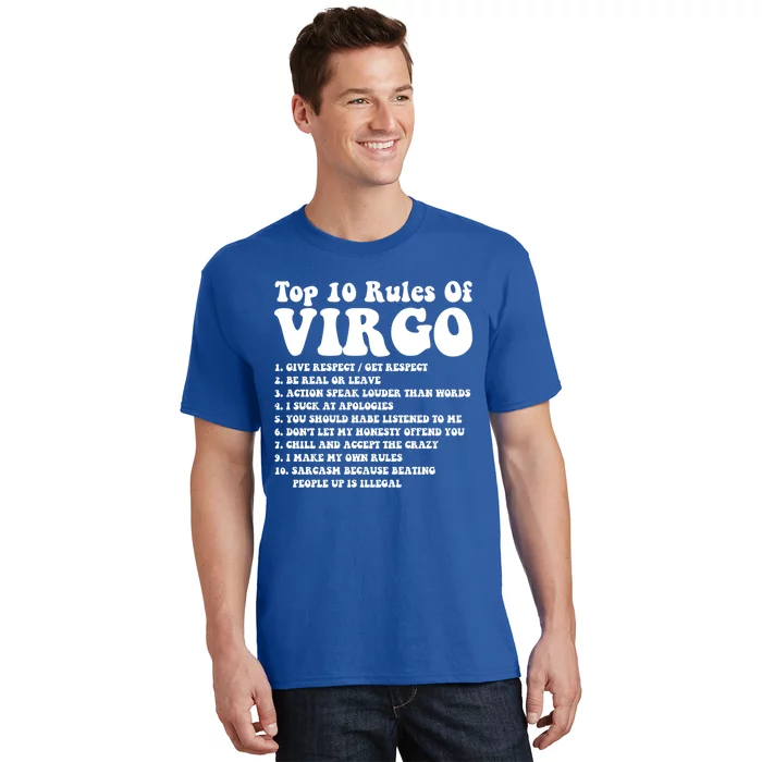 Top 10 Rules Of Virgo Funny Virgo Tee Horoscope Funny Gift T-Shirt