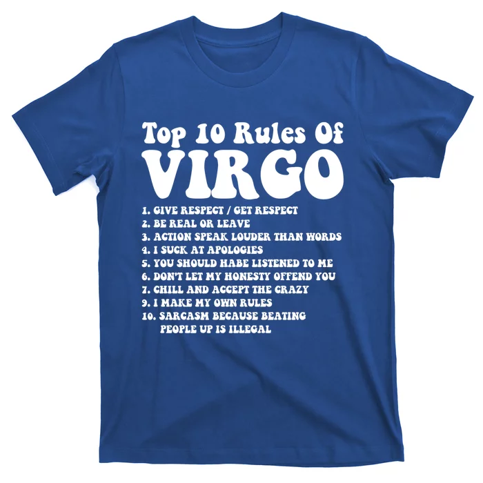 Top 10 Rules Of Virgo Funny Virgo Tee Horoscope Funny Gift T-Shirt