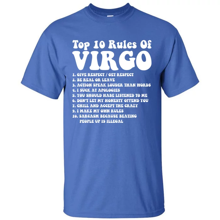 Top 10 Rules Of Virgo Funny Virgo Tee Horoscope Funny Gift Tall T-Shirt