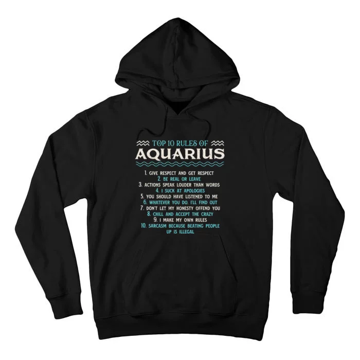 Top 10 Rules Of Aquarius Astrology Zodiac Sign Birthday Tall Hoodie