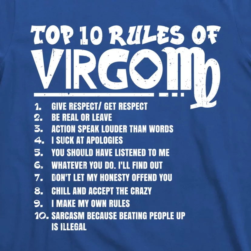 Top 10 Rules Of Virgo Zodiac Birthday Funny Gift T-Shirt