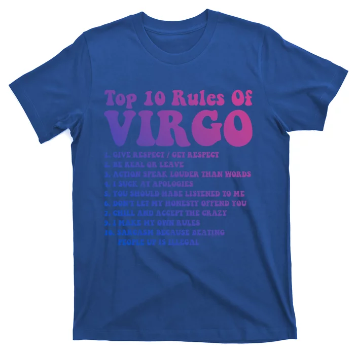 Top 10 Rules Of Virgo Zodiac Cute Funny Virgo Tee Horoscope Cool Gift T-Shirt