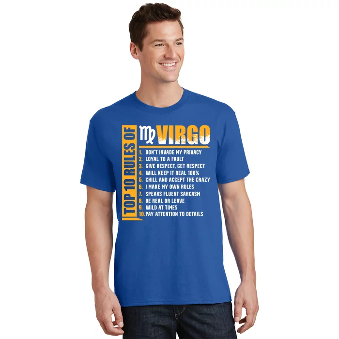 Top 10 Rules Of Virgo Zodiac Sign Funny Cute Gift T-Shirt