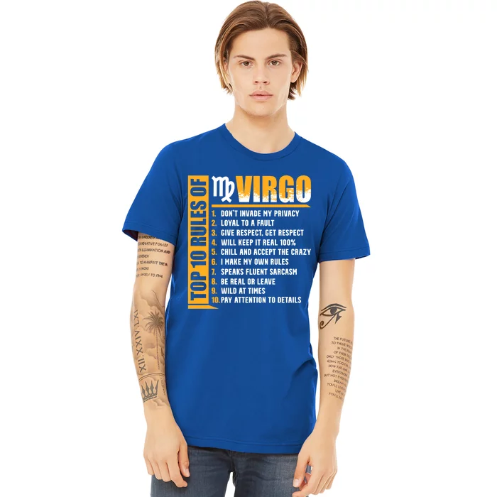 Top 10 Rules Of Virgo Zodiac Sign Funny Cute Gift Premium T-Shirt