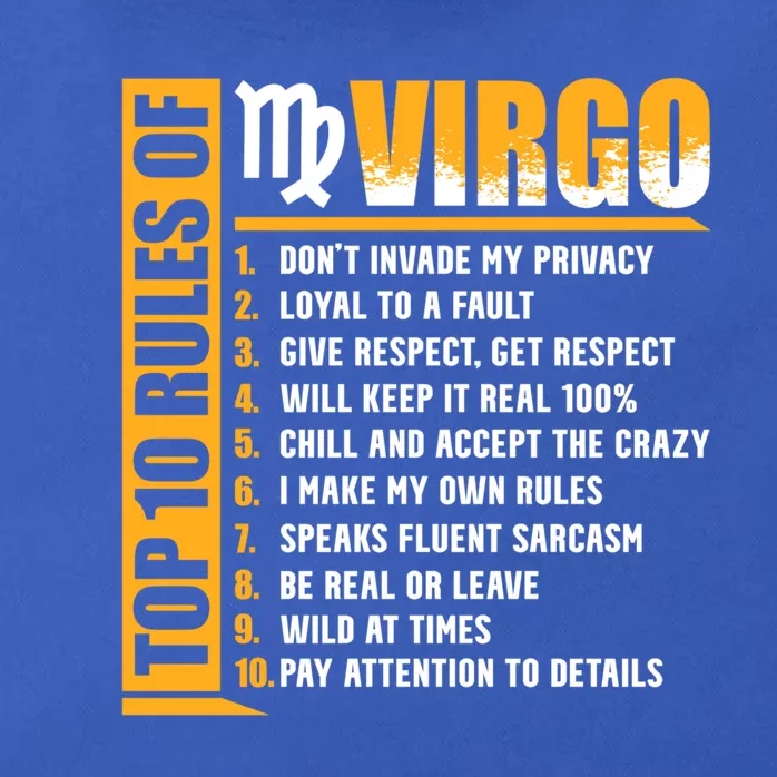 Top 10 Rules Of Virgo Zodiac Sign Funny Cute Gift Zip Tote Bag