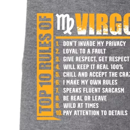 Top 10 Rules Of Virgo Zodiac Sign Funny Cute Gift Doggie 3-End Fleece Hoodie