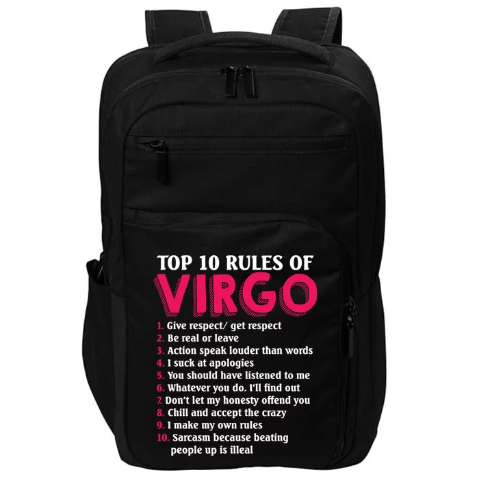 Top 10 Rules Of Virgo Zodiac Sign Great Gift Impact Tech Backpack