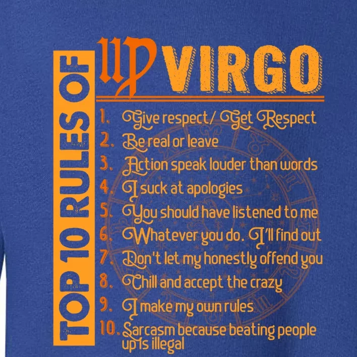 Top 10 Rules Virgo Symbols Horoscope Zodiac Sign Astrologer Meaningful Gift Toddler Sweatshirt