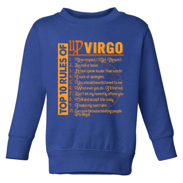 Top 10 Rules Virgo Symbols Horoscope Zodiac Sign Astrologer Meaningful Gift Toddler Sweatshirt