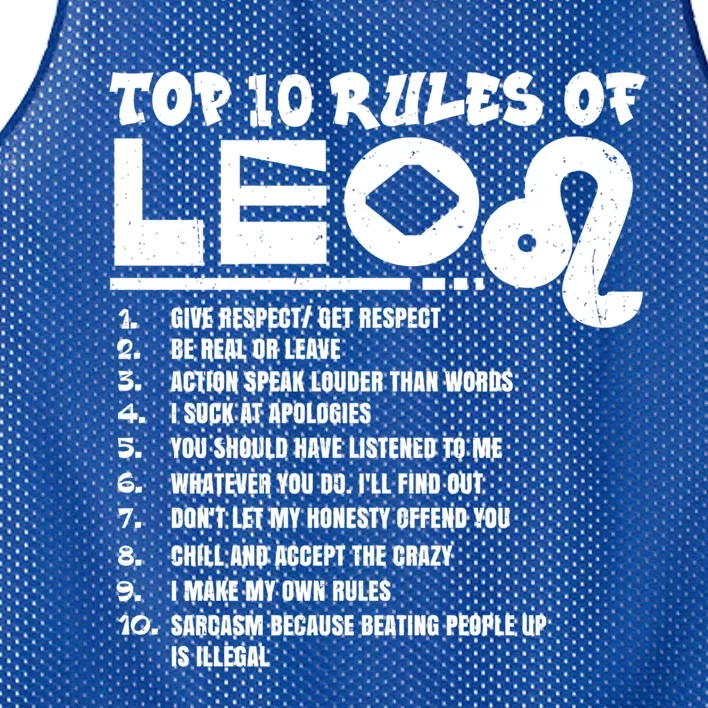 Top 10 Rules Of Leo Zodiac Birthday Funny Gift Mesh Reversible Basketball Jersey Tank