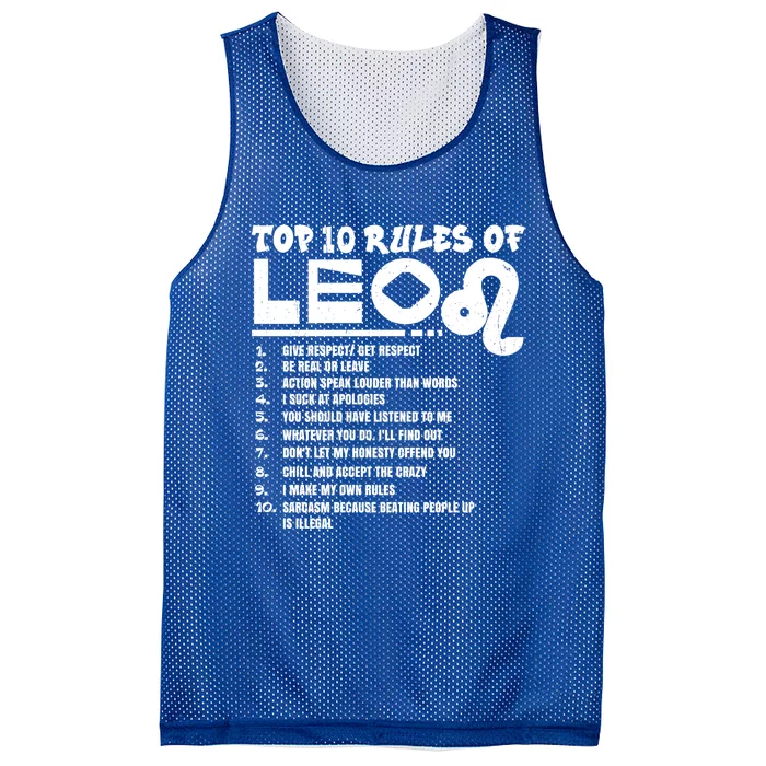 Top 10 Rules Of Leo Zodiac Birthday Funny Gift Mesh Reversible Basketball Jersey Tank