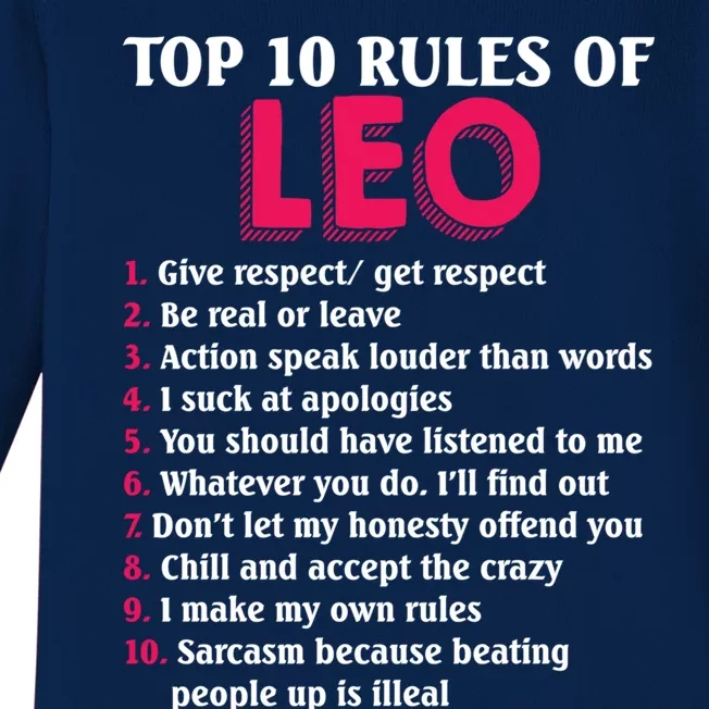 Top 10 Rules Of Leo Zodiac Sign Gift Baby Long Sleeve Bodysuit