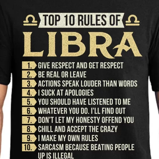 Top 10 Rules Of Libra Astrology Horoscope Zodiac Sign Gift Pajama Set