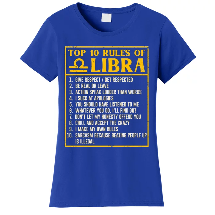 Top 10 Rules Libra Horoscope Birthday Gift Women's T-Shirt