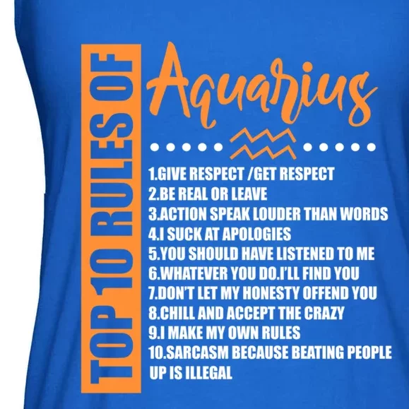 Top 10 Rules Aquarius Horoscope Astrology Birthday Cute Gift Ladies Essential Flowy Tank